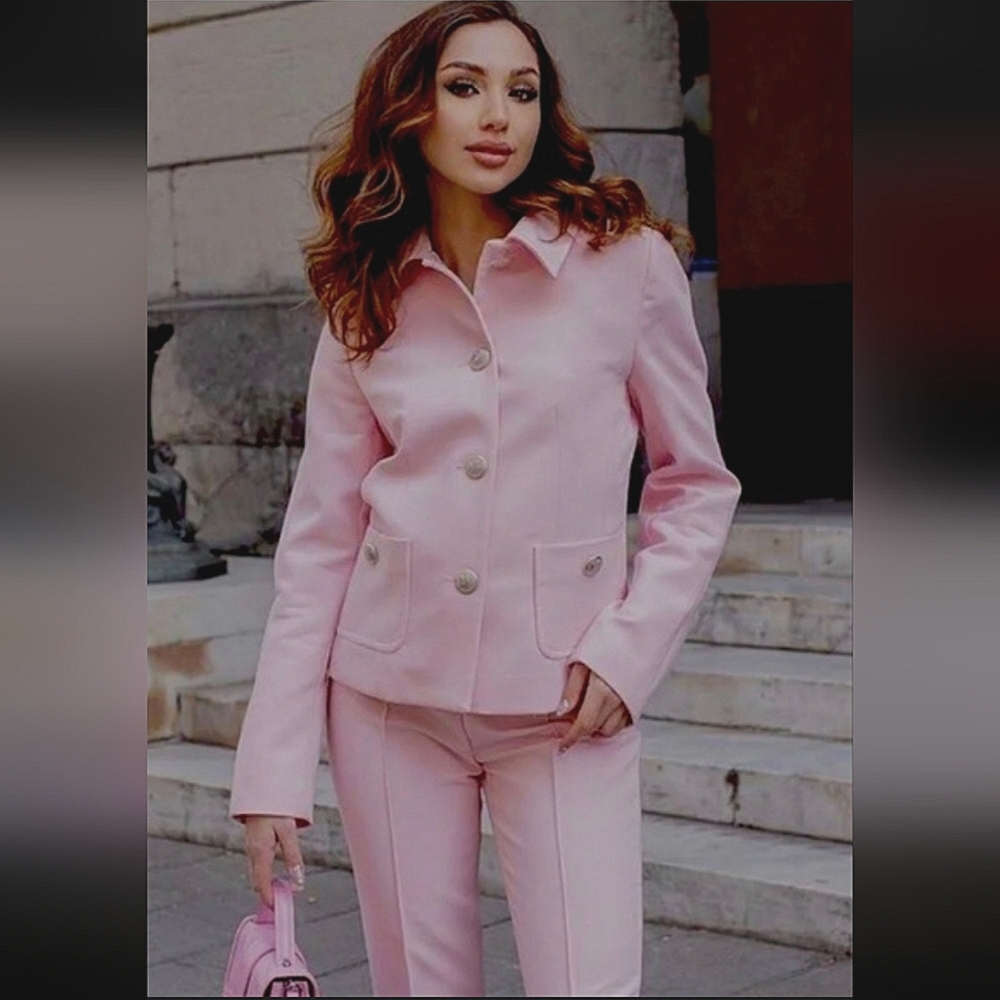 ZARA BABY PINK BLAZER WITH SILVER BUTTONS 💗💗💗